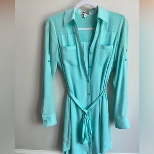 Express Portofino button down dress with tie belt - Small